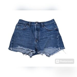 Levi's 501 Womens Size W29 Medium Wash cut off High Rise Shorts Festival Raw Hem